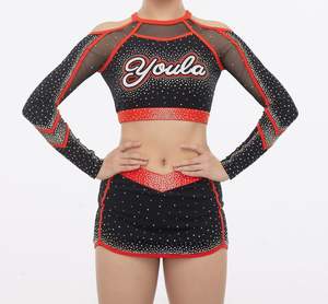 Uniformes de cheerleading personnalisés pour club, avec strass, pour compétitions All Stars, différentes couleurs et tailles, haute qualité - Product Image 3