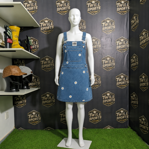 Mono vaquero de mujer al por mayor, de cintura alta, con bordado floral, informal, holgado, sin mangas, por encima de la rodilla - Product Image 3