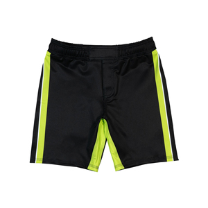 Shorts de MMA noir et vert néon, séchage rapide, coupe classique, vêtements d'arts martiaux, shorts d'entraînement pour adultes, shorts de boxe, shorts de BJJ - Product Image 1