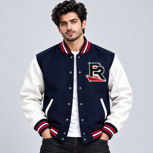 Blouson universitaire de cheerleading en coton personnalisé, confortable et tendance, nouvelle collection de streetwear de marque en gros avec services OEM ODM - Product Image 1