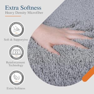 Hot Selling 17"x24" Microfiber Bath <b>Mat</b> Super Absorbent Non-Slip Floor Thick Plush Shaggy Tufted <b>Bathroom</b> Rug Washable Hotel - Product Image 3