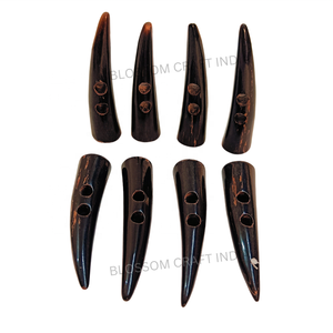 Boutons en corne de buffle et de bœuf brun clair et noir de qualité supérieure avec 2 trous pour vêtements d'extérieur, trench-coat et cardigan - Product Image 2