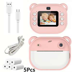 Appareil photo instantané Polaroid, mini appareil photo numérique portable pour les amateurs de selfies, avec 5 rouleaux de papier photo - Product Image 2