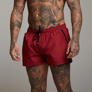 Productos de moda de verano, pantalones cortos de playa elásticos de poliéster de 3 pulgadas, pantalones cortos deportivos para hombre con bolsillos con cremallera - Product Image 4