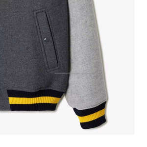 Chaqueta Varsity de Lana Más Vendida, Cuello Alto, Ligera, Resistente al Viento, Cierre de Cremallera, Colores Personalizados - Product Image 2