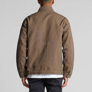 Custom Design Winter <b>Canvas</b> <b>Jacket</b> with Front Logo 100% Cotton Soft Inner Lining Durable Stitching Casual Streetwear Style - Product Image 4
