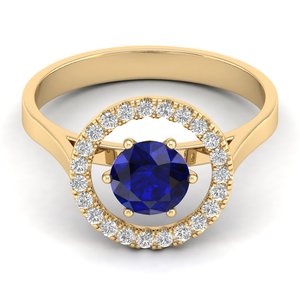 REYES GRA Certified Moissanite <b>Solitaire</b> <b>Ring</b> in 925 Sterling <b>Silver</b> Round Cut 0.84 Carat Blue Sapphire Gemstone Fine Jewelry - Product Image 6