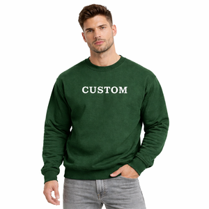 Custom Men's <b>Fleece</b> Sweatshirt Crew Neck Pullover Plain Cotton Sweatshirt for Printing Logo OEM ODM Bulk Supply - Product Image 1