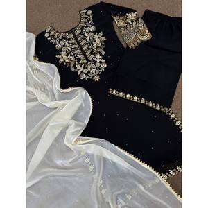 Magnifique ensemble haut-bas et dupatta fantaisie pour soirée, taille XL - Product Image 4