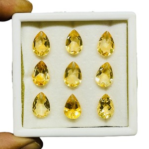 Citrine naturelle brésilienne 13mm 9mm, pierres de citrine taillées en poire, non traitées, prix de gros, en vrac, pour la fabrication de bijoux - Product Image 3
