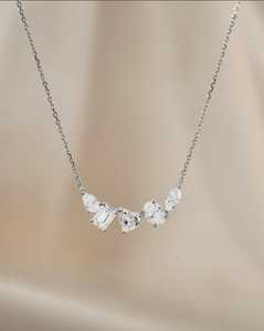 Diamond <b>Cluster</b> Pendant Necklace 10k 14k 18k Solid Gold Multi Cuts Lab Grown Layering Chain Everyday Wear Fine Jewelry Wholesale - Product Image 5