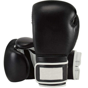 Guantes de Boxeo de Cuero Blanco y Negro con Cordones en la Muñeca, Transpirables, para Entrenamiento de Adultos - Product Image 3