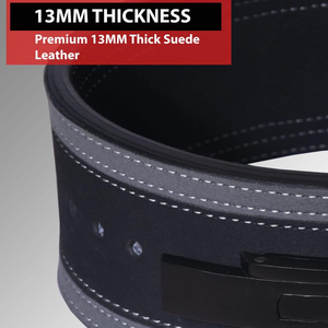 Ceinture de musculation professionnelle en cuir de vachette véritable de haute qualité, 10 mm, respirante, résistante à l'usure, avec boucle à levier - Product Image 6