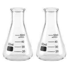 Verrerie de laboratoire de chimie, flacon Erlenmeyer gradué en verre borosilicate de 50 ml - Product Image 6