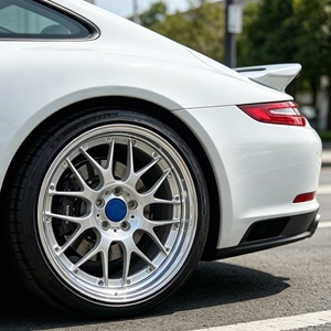 Juego de 2 Ruedas Forjadas Bku 5x130 para <span class=keywords><strong>Porsche</strong></span> 911 992 997 991 <span class=keywords><strong>Carrera</strong></span> GT2 <span class=keywords><strong>GT3</strong></span> <span class=keywords><strong>RS</strong></span> de 18, 19 y 20 Pulgadas, Llantas de Aleación Plateadas Personalizadas con Diseño Cóncavo - Product Image 3