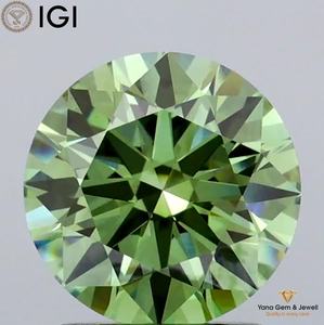 ใบรับรอง IGI 8.11 มม. สำหรับงานแต่งงาน เพชรทรงกลมพิเศษ 2.00 กะรัต เพชร CVD ที่เพาะเลี้ยงในห้องปฏิบัติการ ความสะอาดระดับ VS1 สีเขียวสดใสแฟนซี - Product Image 1