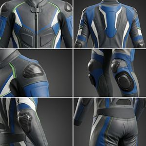 Combinaison de course Apex Stryker One Piece Velocity Volt en cuir, combinaison de circuit en cuir Cobalt, cuir professionnel - Product Image 5
