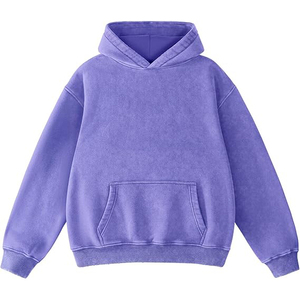 Sudadera con capucha unisex de doble capa con forro tipo waffle, lavado ácido, rojo vintage, con cremallera completa, 500g, térmica, esencial para el invierno - Product Image 1