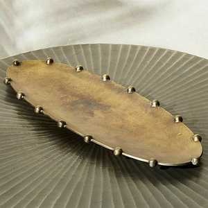 Gold Leaf Metal <b>Serving</b> Tray <b>Set</b> Handmade Polished Vintage Style <b>Dishes</b> & Plates - Product Image 3