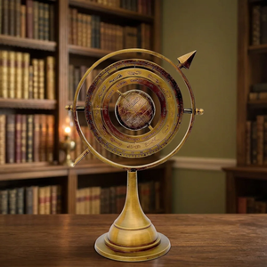 Vintage Brass Armillary Sphere Zodiac Celestial Globe <b>Decorative</b> Astronomical Model for Desktop Home <b>Office</b> <b>Decor</b> & Collection - Product Image 4