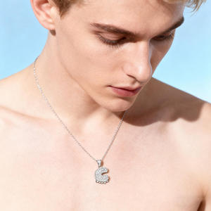 Collares de Moissanita con Corte Corazón Certificados por GRA, Cadena de Eslabones Chapada en Platino, Joyería Fina de Moda Unisex para Niños y Mujeres, Regalo para Fiestas - Product Image 2