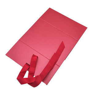 Factory Wholesale <b>Matte</b> Glossy Magnetic Flip Top Gift Box Custom Printed Rigid Cardboard Packaging with Ribbon - Product Image 5