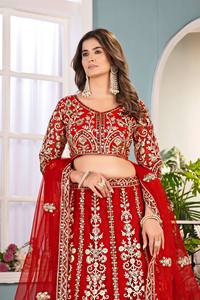 Conjunto de Lehenga Choli Étnico Indio para Mujer al por Mayor con Dupatta, Materiales Reciclados, Estilo Tradicional, para Bodas y Fiestas, Gujarati - Product Image 2