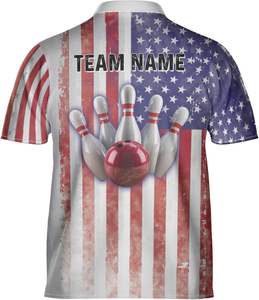 Custom Black Sublimation Polo Shirt with Fiery <b>Bowling</b> Graphic Personalised Team Name and Player Number Stylish Sportswear Teams - Product Image 4