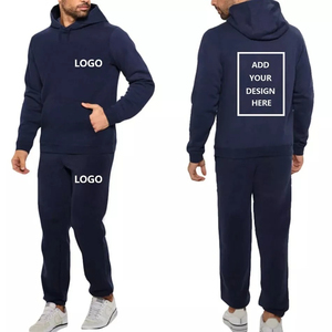 Conjunto Deportivo de Hombre con Sudadera con Capucha Negra de Forro Polar Ecológico, Pantalones Deportivos, Manga Larga, Color Sólido, Diseño con Bolsillos, Transpirable, para Invierno - Product Image 3