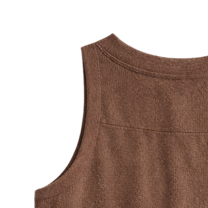 Camiseta sin mangas con botones texturizados para mujer, blusa informal de verano, holgada, transpirable, de punto, a la moda - Product Image 6