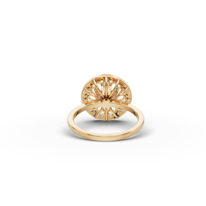 Lotus Petal Lab-Grown Diamond <b>Ring</b> 18K Gold Plated Vintage <b>Statement</b> Jewelry Fine Quality White Gold IGI Certified Engagement - Product Image 5