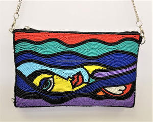 Handmade Beaded Crossbody <b>Bag</b> Colorful Abstract Face Design Shoulder Purse for Women Evening <b>Party</b> and Wholesale Buyers - Product Image 1