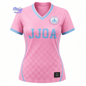 เสื้อยืดกีฬาคอวีแบบซับลิเมชั่นสั่งทำสำหรับผู้หญิงจากบริษัท Wholesale Greek Jack And Jill Of America Inc. สำหรับองค์กร - Product Image 1