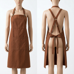 Delantales para mujer, material impermeable, diseño fácil de limpiar, ajuste cómodo, delantal de cocina para mujer, para cocinar, hornear, pintar, jardinería - Product Image 5