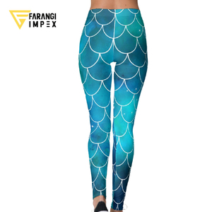 Leggings Femme Taille Haute Imprimé Écailles de Sirène, Longueur Intégrale, Extensibles, Respirants, en Spandex et Polyester, Vêtements Décontractés, Vente en Gros ODM 2026 - Product Image 3