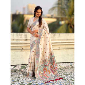 ผ้าไหมบาลูชารีทอแบบซารี น้ำหนัก 650 กรัม สำหรับชุดส่าหรีงานแต่งงานสุดหรู - Product Image 2