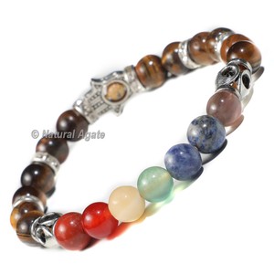 7 Chakra Silver <b>Bracelet</b>– Colorful Gemstone Chakra Jewelry - Product Image 3
