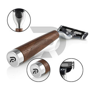 Rasoir à cinq lames en acier inoxydable avec manche pour hommes et femmes, 5 lames, double rasoir de sécurité pour soins personnels - Product Image 6