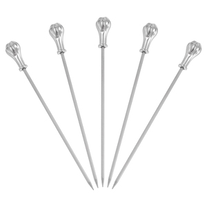 ไม้จิ้มค็อกเทลสแตนเลส 200 มม. ใช้ซ้ำได้ อุปกรณ์บาร์คลาสสิกสำหรับเครื่องดื่มและอาหารเรียกน้ำย่อย ไม้จิ้มค็อกเทลทำมือ - Product Image 1