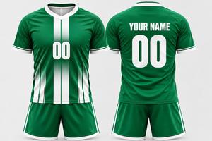 Unisex Green V-Neck Soccer Jersey Sleeveless Gradient Striped Football Uniform Breathable Moisture Wicking 100% Polyester <b>Team</b> - Product Image 3