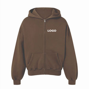 Sudaderas con Capucha Largas Unisex con Logotipo Personalizado al por Mayor - Sudadera de Forro Polar Grueso de Gran Tamaño 100% Algodón Invierno Bordado Liso Teñido - Product Image 1