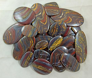 Cabujones de tigre de hierro natural hechos a mano Piedras preciosas sueltas de calidad increíble con sentimientos felices Diseño único de tigre feliz - Product Image 3