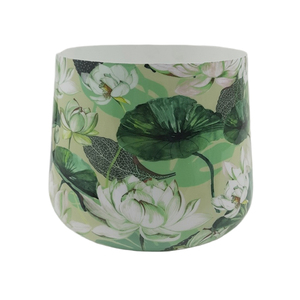 Set of 4 Iron Round Planter Floral <b>Sticker</b> Enamel Colour Medium Size Indoor and <b>Outdoor</b> Planter for Garden Decor Also Handmade - Product Image 1