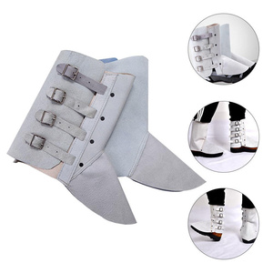 Guêtres en cuir de vachette pleine fleur de qualité supérieure, résistantes à la chaleur et aux étincelles, pour pompiers, ouvriers du bâtiment et soudeurs, équipement de sécurité pour les pieds - Product Image 4
