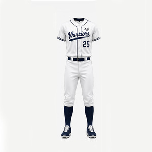 Conjunto de Uniforme de Béisbol EKIN IMPEX Blanco y Azul Marino 25, Impresión Serigrafiada, Transpirable, Corte Regular, Jersey y Pantalones para Hombre, Todas las Temporadas - Product Image 3