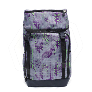 Bolsa Multifuncional Portátil de Gran Capacidad con Cierre de Cremallera, Diseño Minimalista Moderno con Píxeles Morados y Verdes, Ecológica, Transpirable y Ligera - Product Image 1