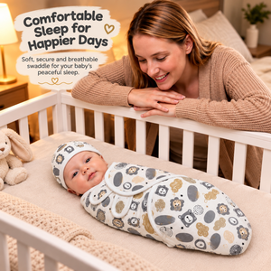 Newborn Baby <b>Swaddle</b> <b>Wrap</b> | Adjustable <b>Swaddle</b> Blanket | Soft Warm Baby Sleeping Sack 0-6 Months Baby Sleepwear Cozy Comfortable - Product Image 2