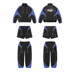 Ensemble de survêtement coupe-vent réfléchissant pour homme, veste et pantalon imperméables, vêtements techniques, vente en gros - Product Image 1