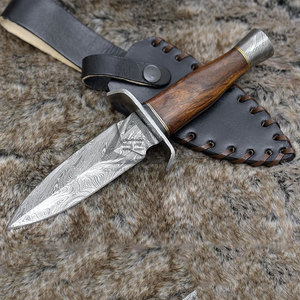 Couteaux de chasse à lame fixe DIY de dernière conception avec lame en acier Damas, manche en bois, personnalisation OEM, haute qualité - Product Image 3