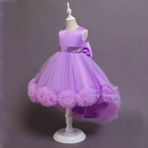 Vestido de fiesta elegante para niñas con falda de tul abullonada y cinturón de lentejuelas, ideal para cumpleaños, bodas y eventos formales. Venta al por mayor. - Product Image 1